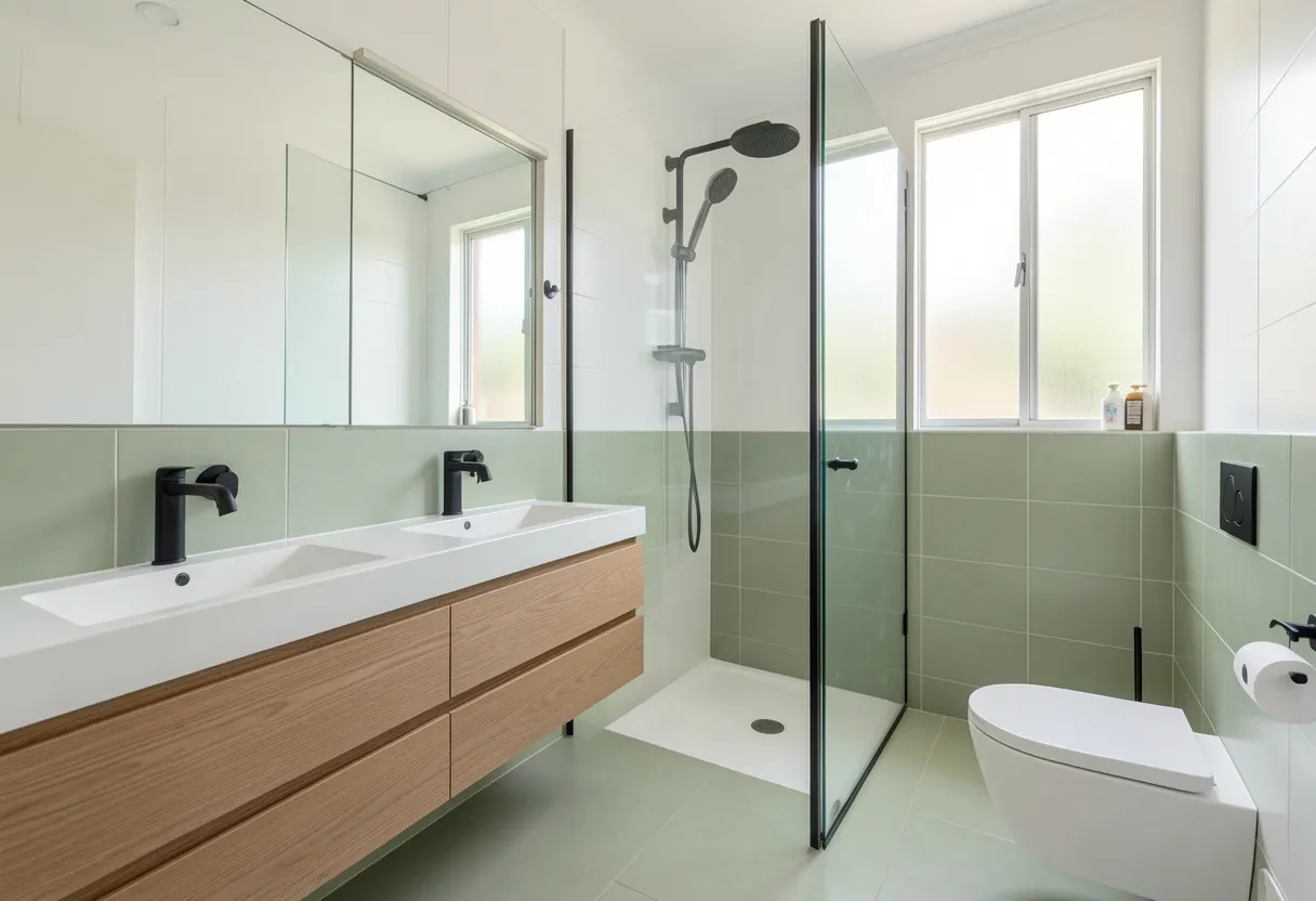 Bath-to-walk-in-shower conversion in a Barrack Heights bathroom renovation