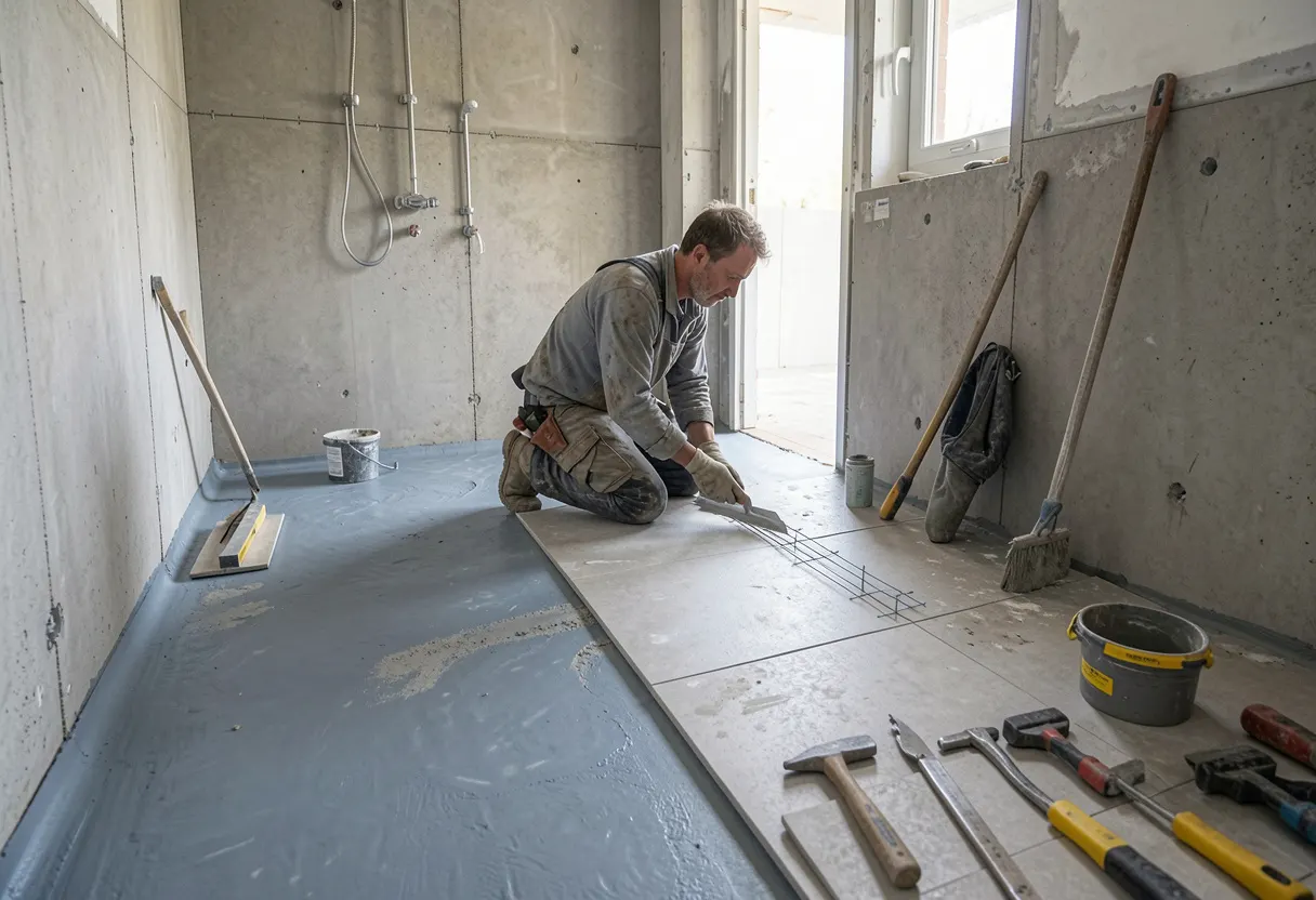 Local bathroom renovation team on site in Dapto