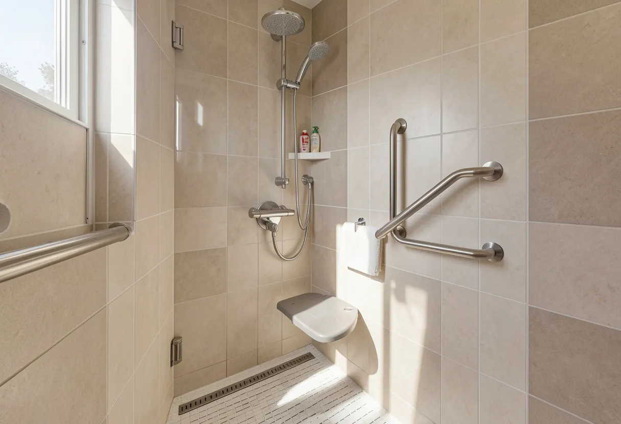 Walk-in shower conversion completed in a Shellharbour bathroom