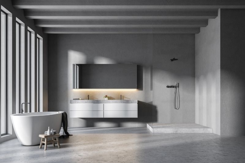 huge bath tubs in the left side near the window and shower area in the right side