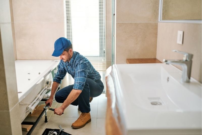 Bathroom renovation ongoing