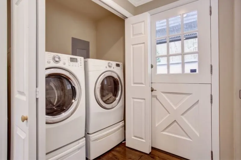 A laundry space fitted with washing machines