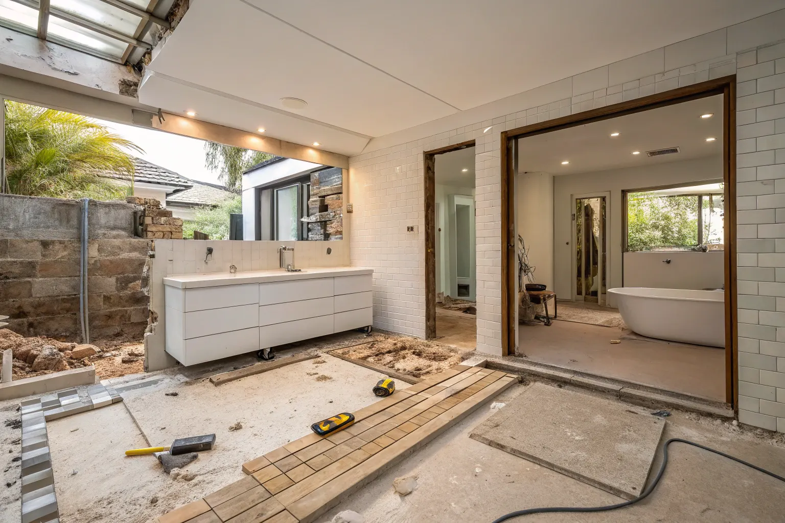 Professional bathroom strip out